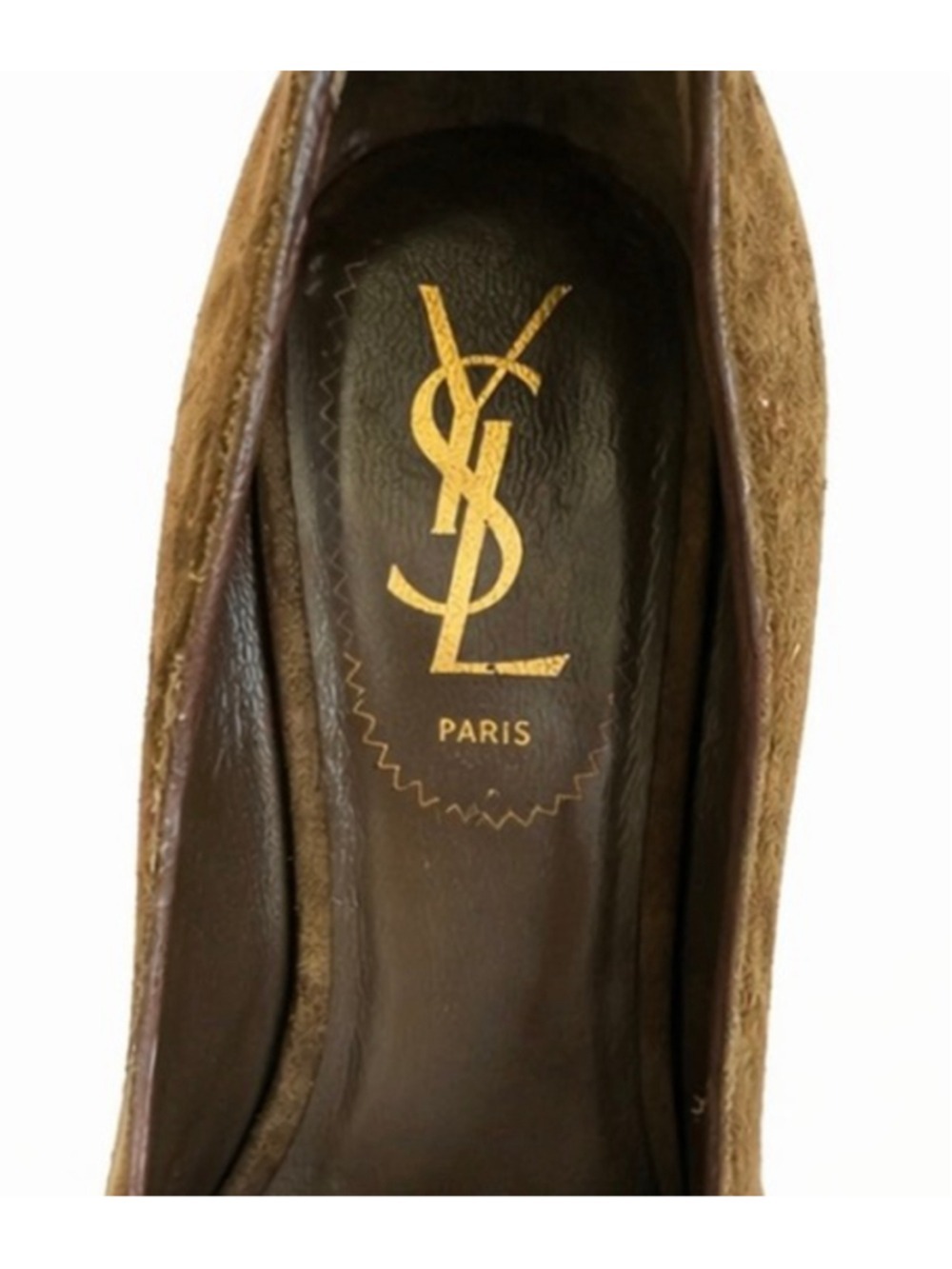 Yves Saint Laurent YSL Brown Suede Platform Heels 37/7 - Picture 2 of 3